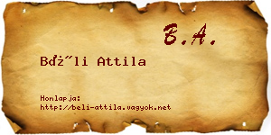 Béli Attila névjegykártya