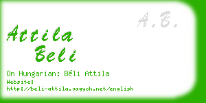 attila beli business card